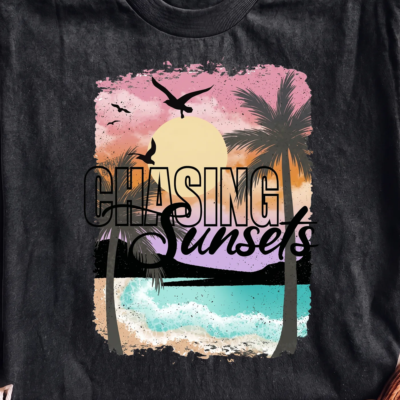Chasing Sunsets Beach Sunset Graphic · Instant PNG printable file - Image 2