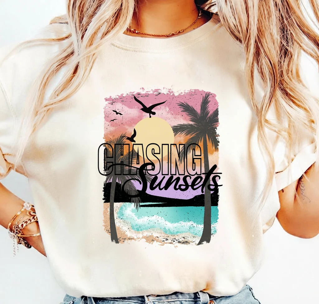 Chasing Sunsets Beach Sunset Graphic · Instant PNG printable file - Image 3