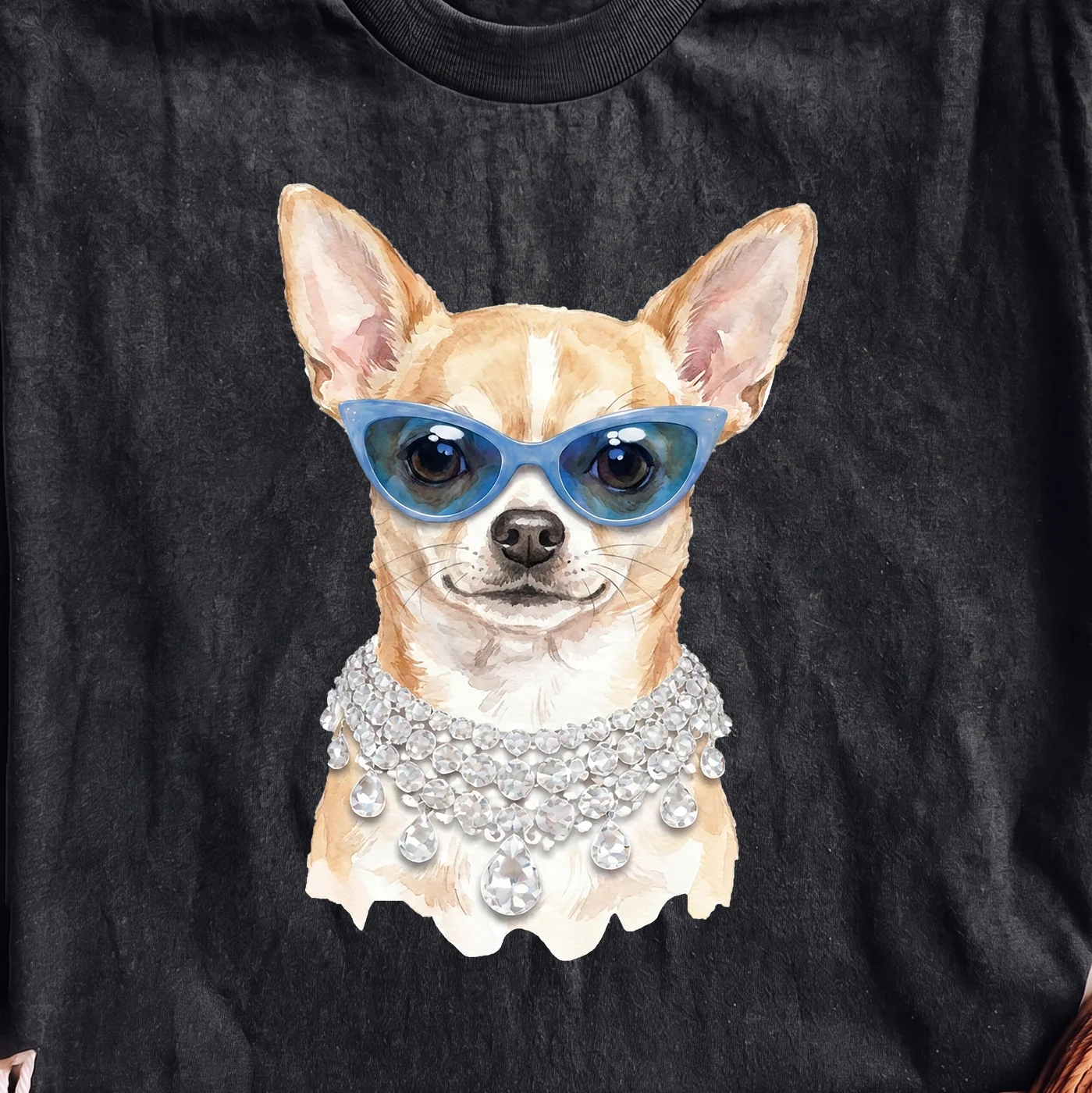 Chihuahua in Sunglasses and Diamond Collar | Print-ready PNG file - Image 2