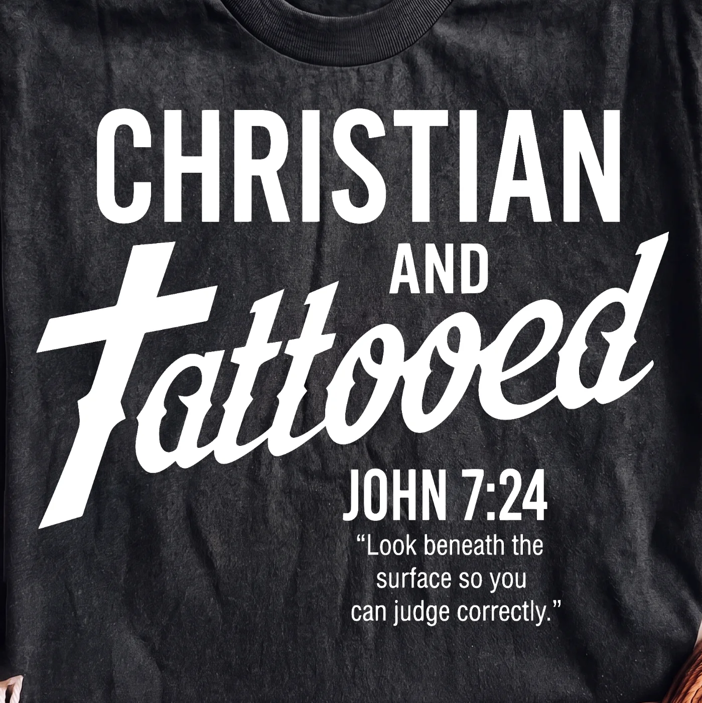 Christian and Tattooed John 7:24 Quote – Digital download PNG for print - Image 2