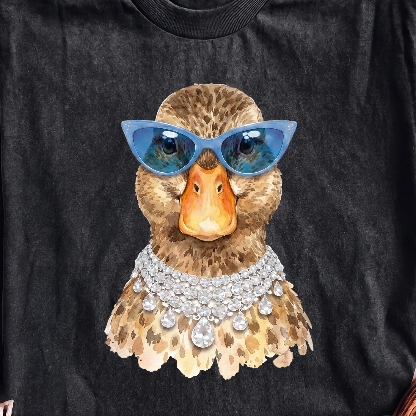 Cool Duck in Sunglasses and Diamond Collar | Print-ready PNG file - Image 2