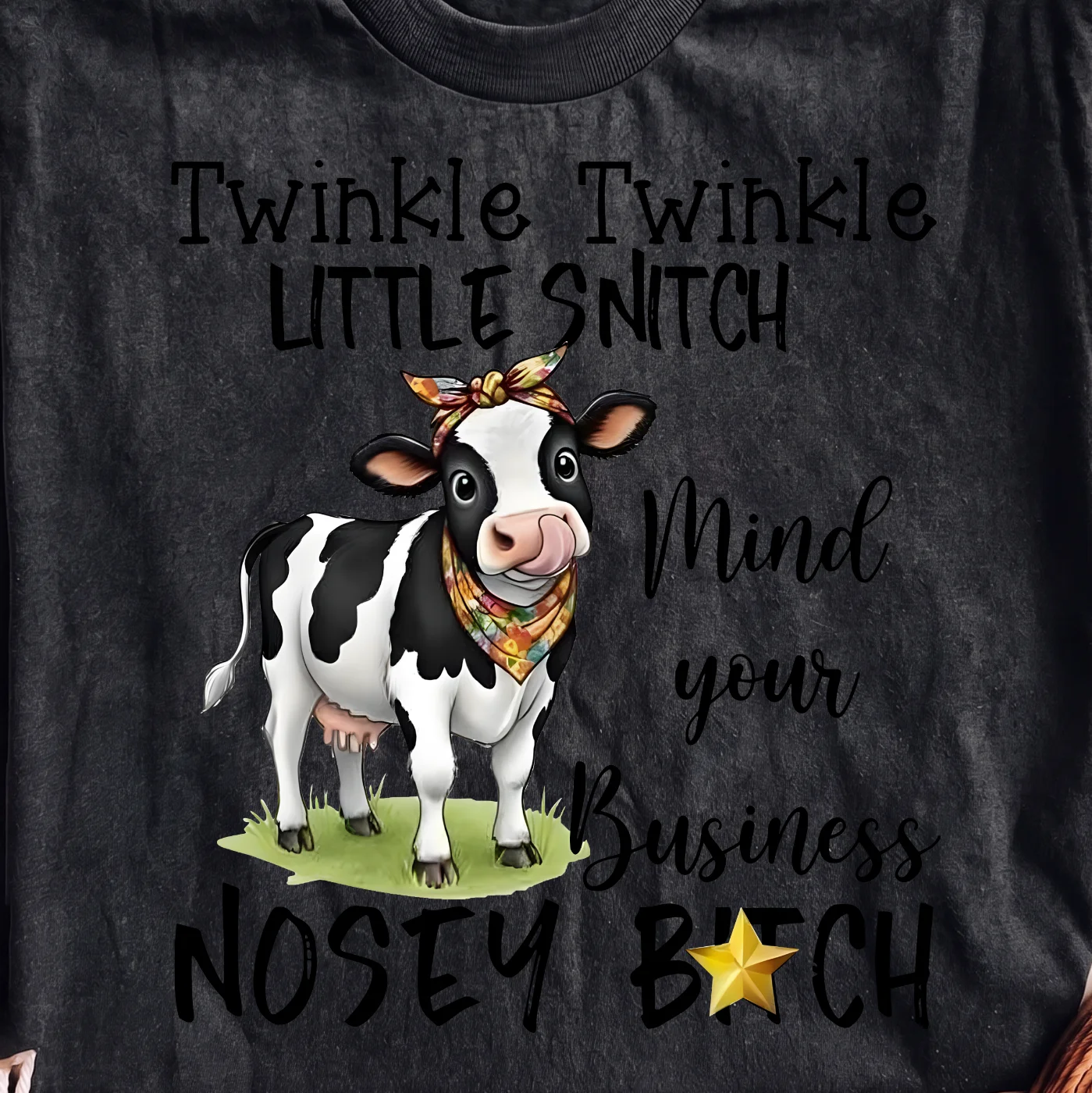 Cute Cow With Bandana and Scarf · Instant PNG printable file - Image 2