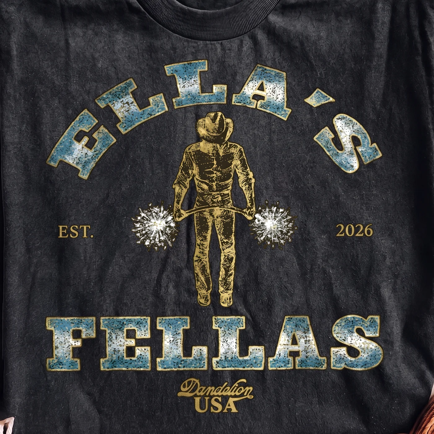 Ella's Fellas Dandelion USA Cheerleader Cowboy | Print-ready PNG file - Image 2
