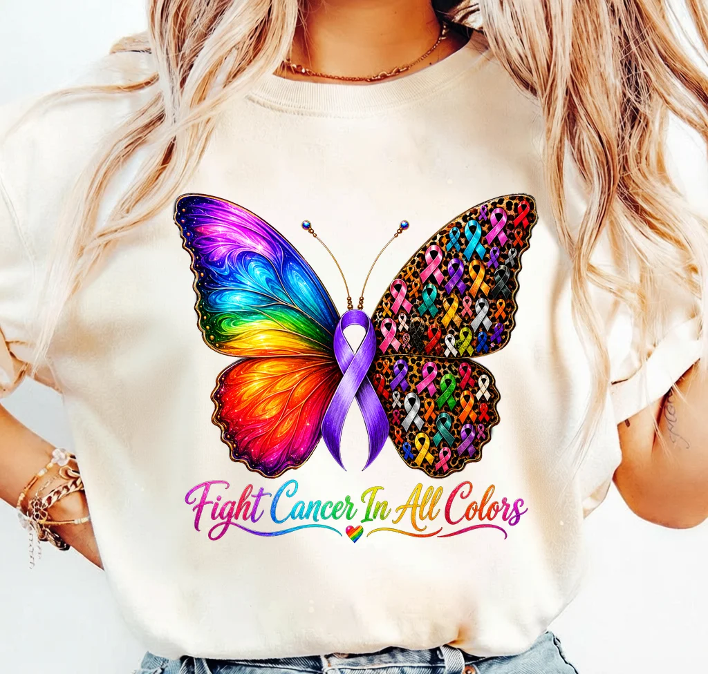 Fight Cancer In All Colors Butterfly Design | Print-ready PNG file - Image 3