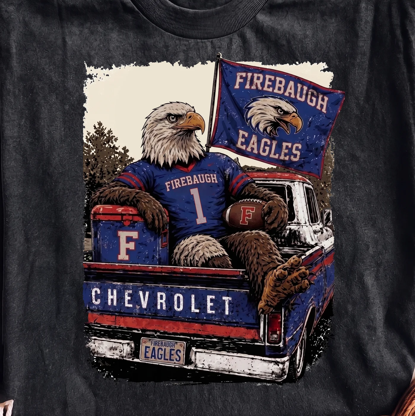 Firebaugh Eagles Eagle in Pickup Truck - PNG for printing - Image 2