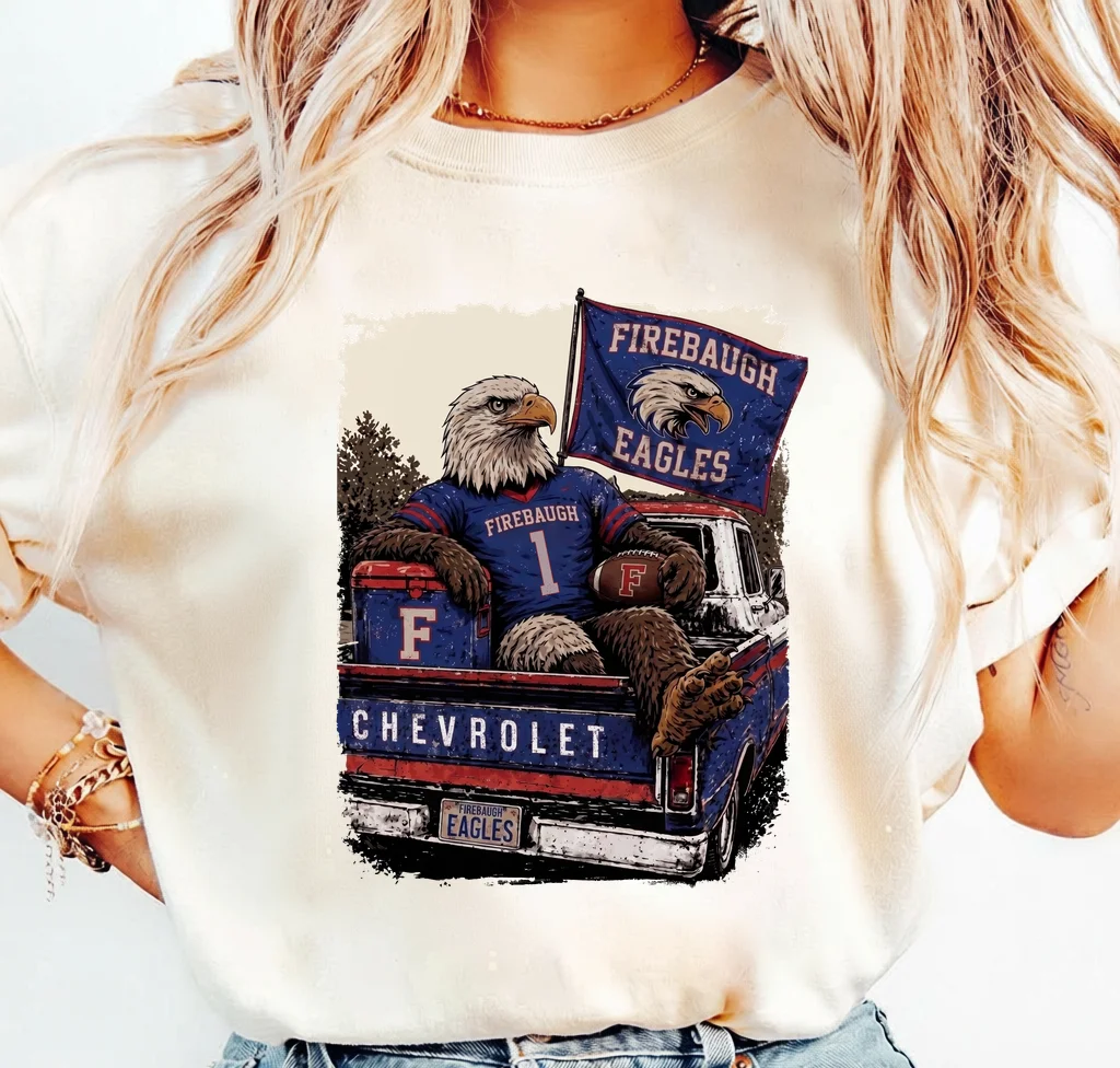 Firebaugh Eagles Eagle in Pickup Truck - PNG for printing - Image 3