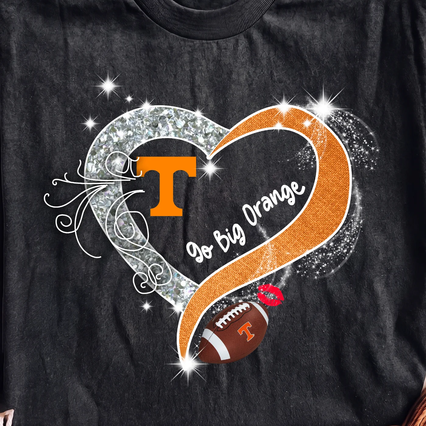 Go Big Orange Tennessee Volunteers Heart Design | Print-ready PNG file - Image 2