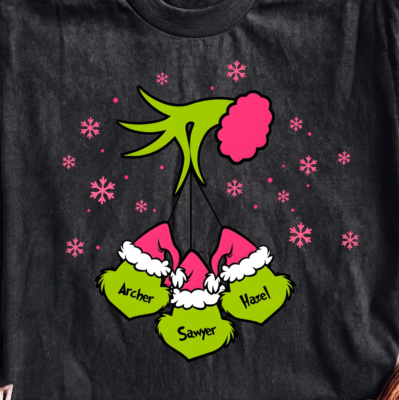 Grinch Family Christmas Hats · Instant PNG printable file - Image 2