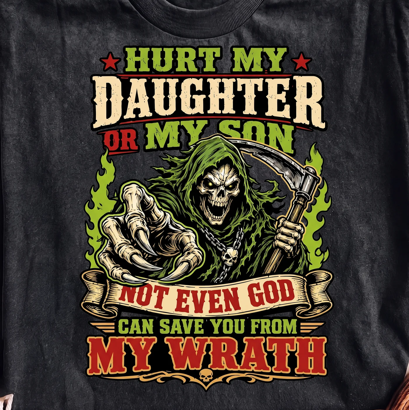 Hurt My Daughter Or My Son Not Even God Can Save You From My Wrath · Instant PNG printable file - Image 2