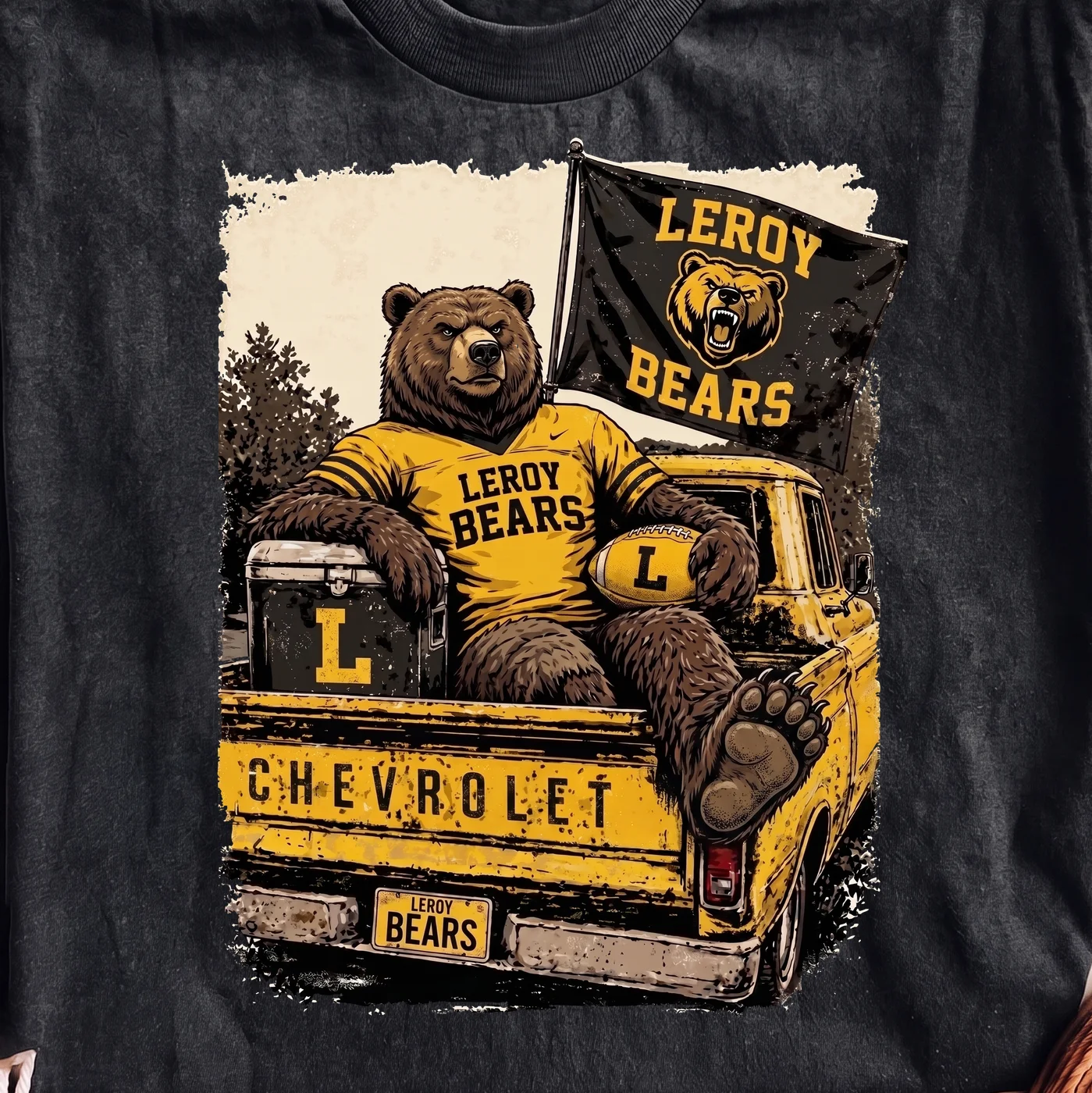 Leroy Bears Football Bear in Pickup Truck · Instant PNG printable file - Image 2