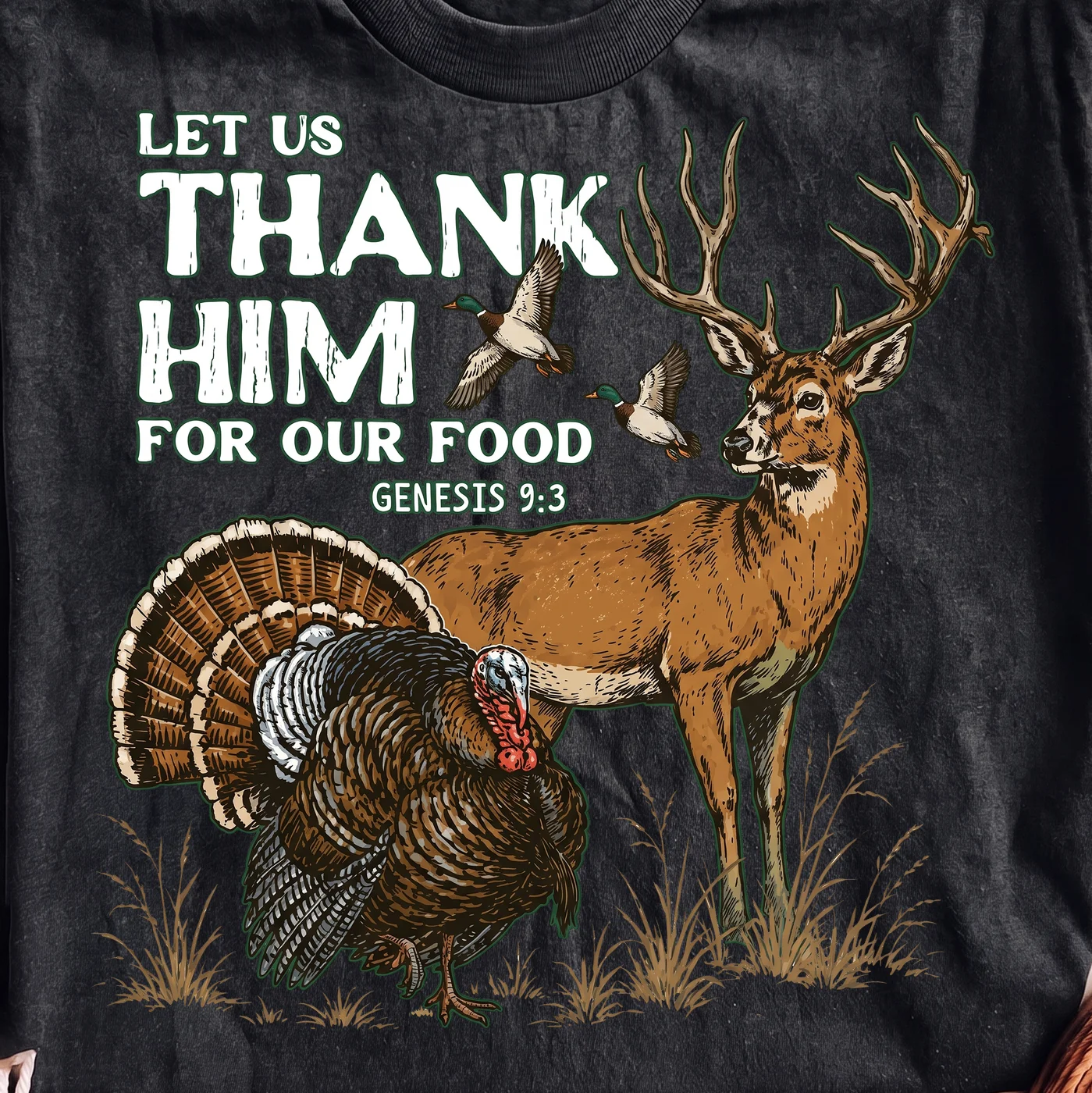 Let Us Thank Him For Our Food Genesis 9:3 Thanksgiving Design | Print-ready PNG file - Image 2