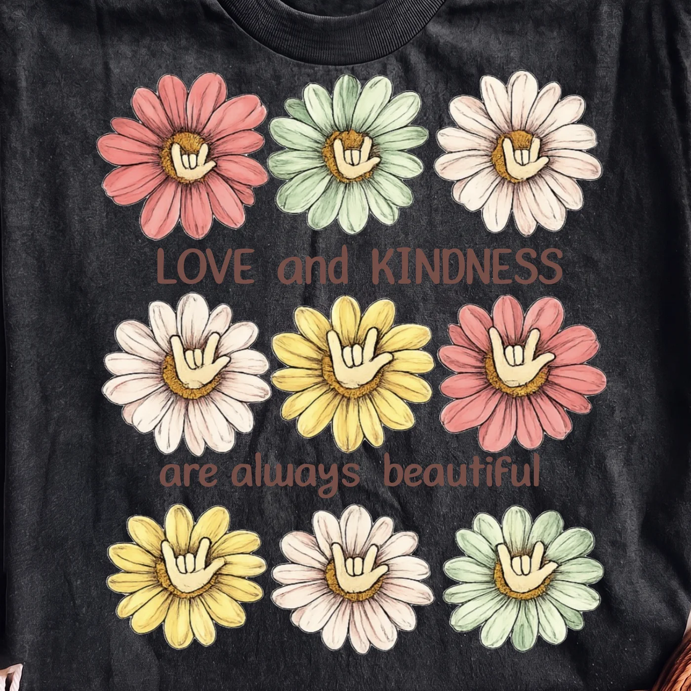 Love and Kindness are Always Beautiful with Shaka Hand Flowers | Print-ready PNG file - Image 2