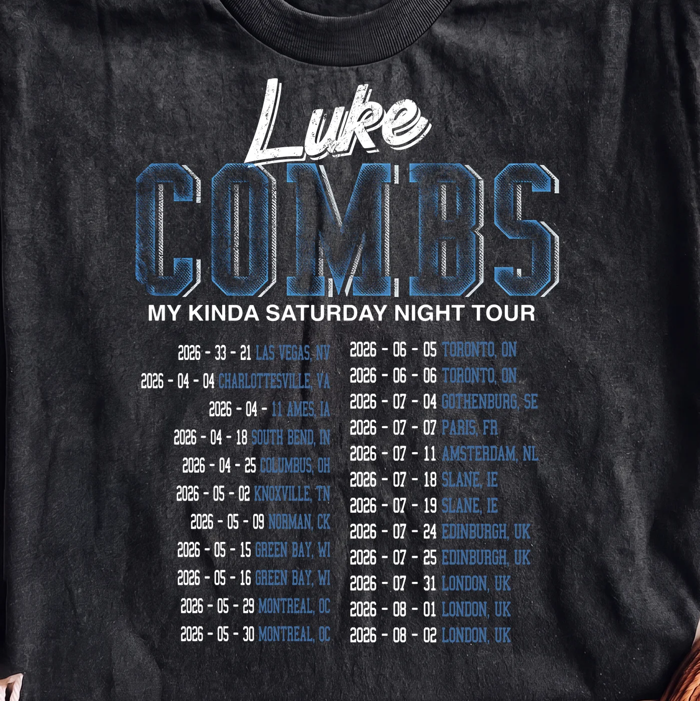 Luke Combs My Kinda Saturday Night Tour 2026 · Instant PNG printable file - Image 2