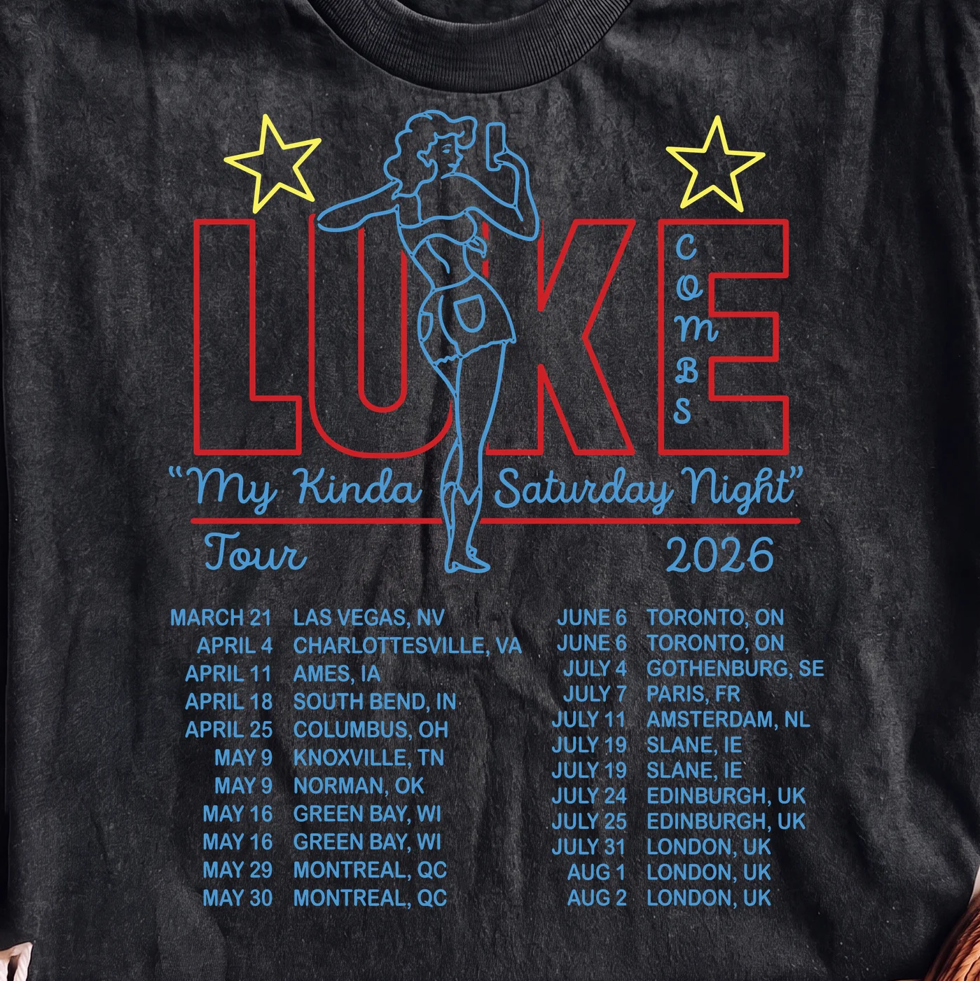 Luke Combs My Kinda Saturday Night Tour 2026 · Instant PNG printable file - Image 2