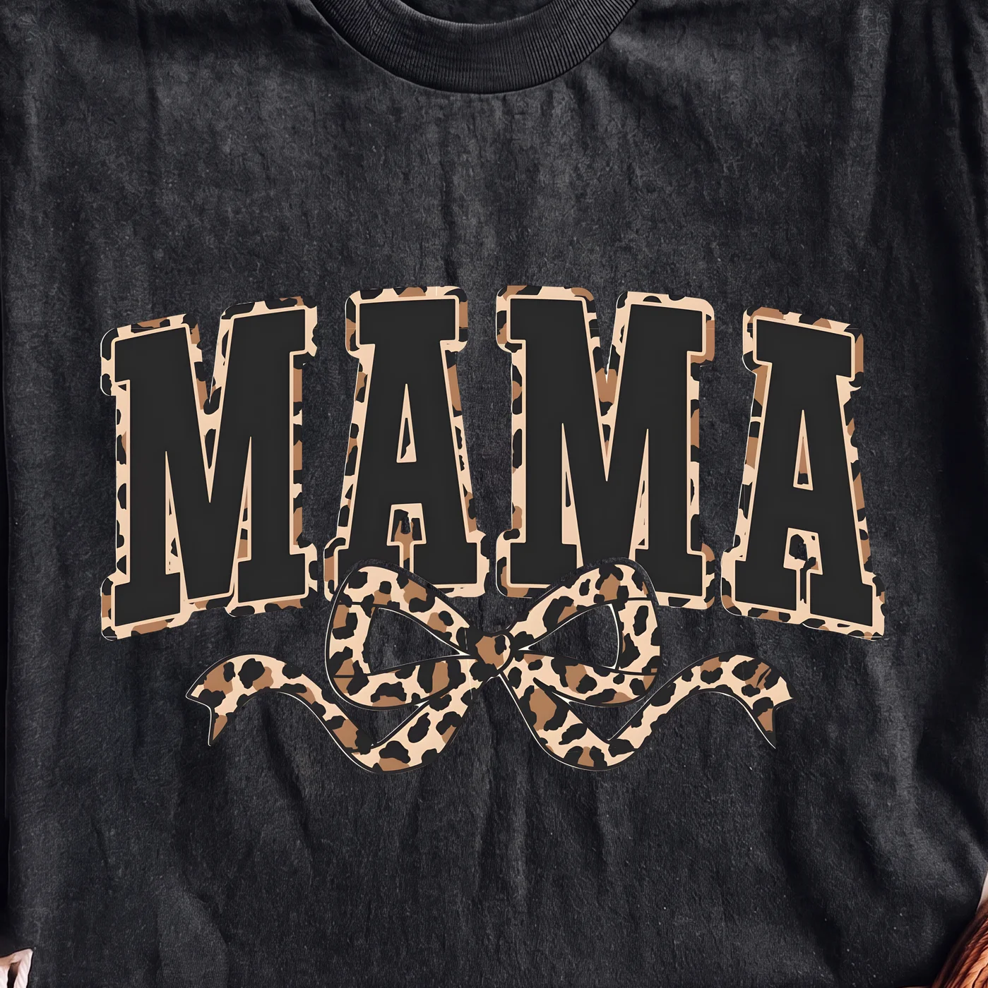 Mama Leopard Print Bow Design – Digital download PNG for print - Image 2