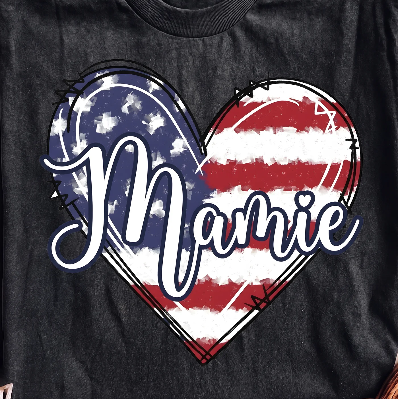 Mamie Heart American Flag Design · Instant PNG printable file - Image 2