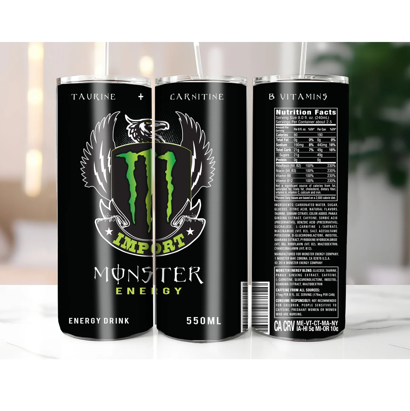 Monster Energy Import Energy Drink Label | Print-ready JPEG file