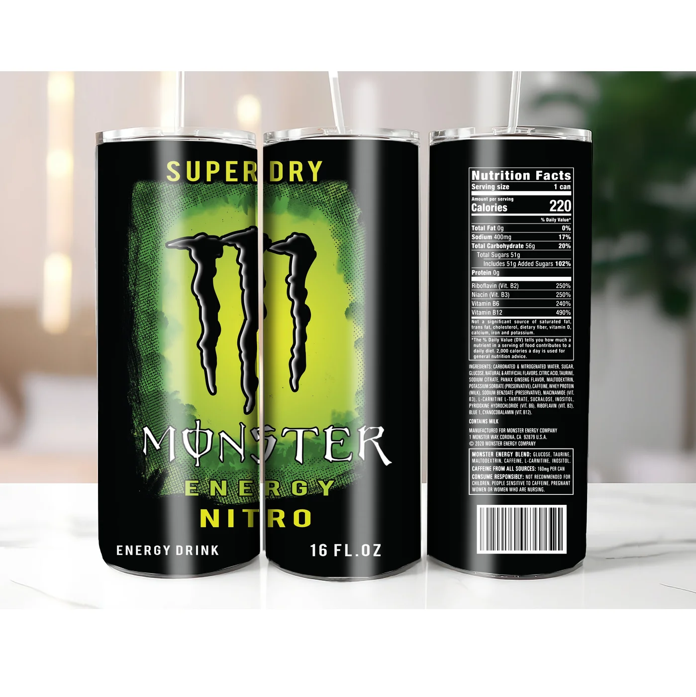 Monster Energy Nitro Super Dry 16 Fl Oz - JPEG for printing