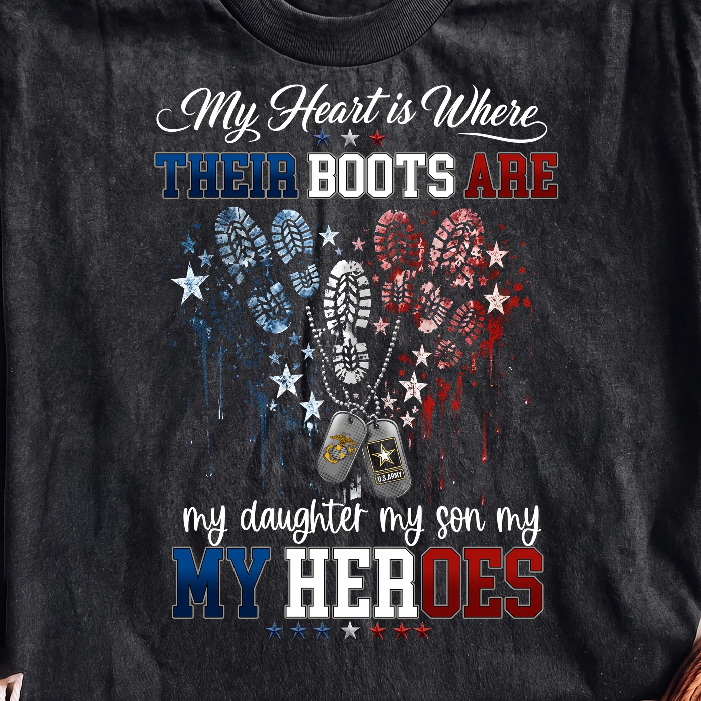 My Heart is Where Their Boots Are My Heroes – Digital download PNG for print - Image 2