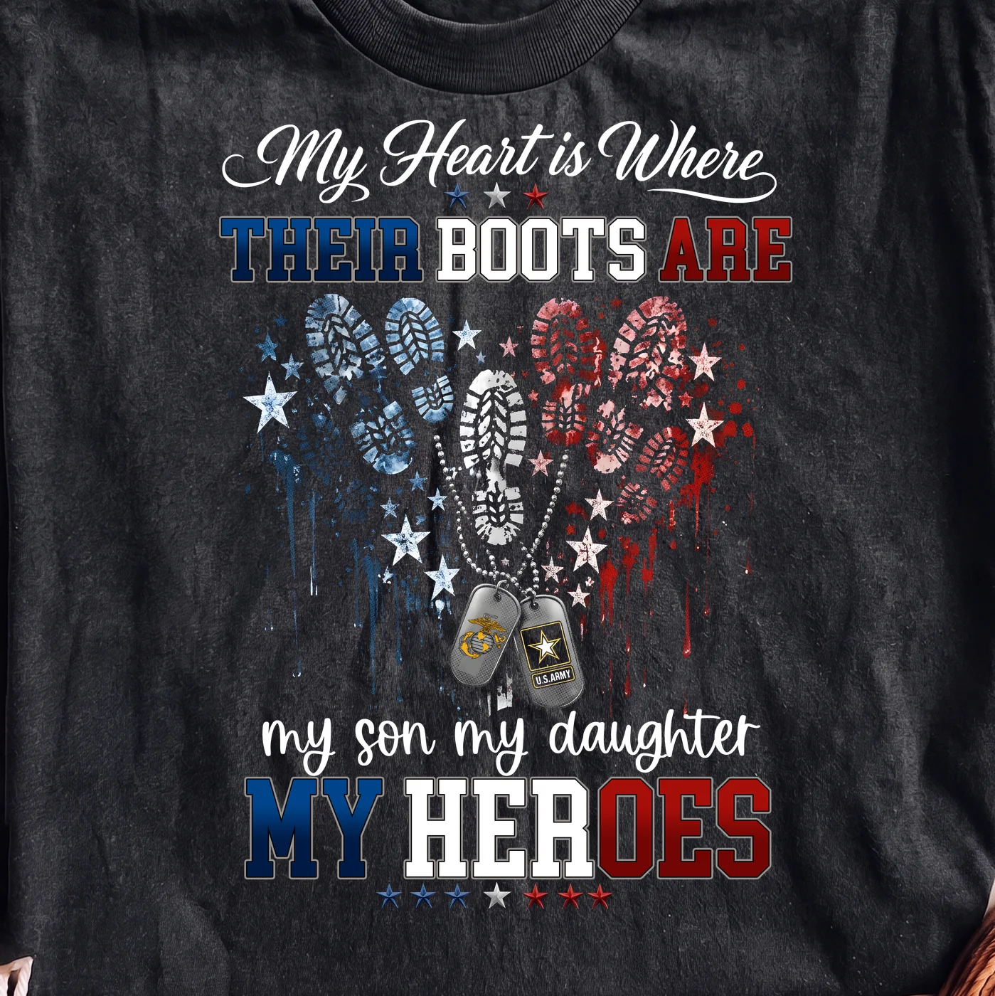 My Heart is Where Their Boots Are My Heroes – Digital download PNG for print - Image 2