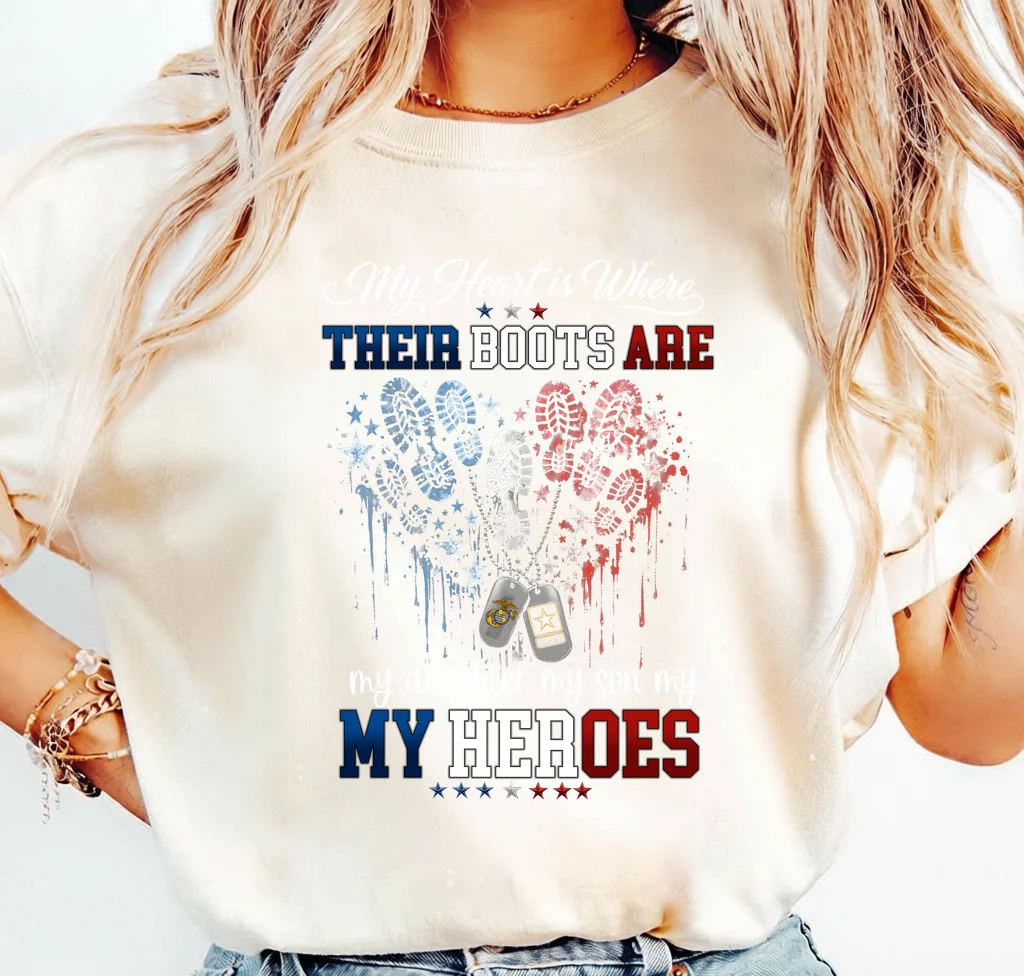 My Heart is Where Their Boots Are My Heroes – Digital download PNG for print - Image 3