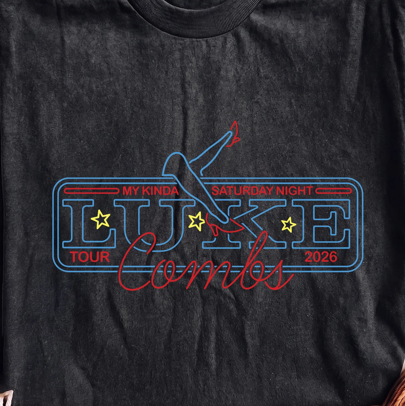 My Kinda Saturday Night Luke Combs Tour 2026 Neon · Instant PNG printable file - Image 2