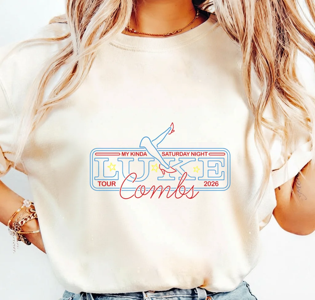 My Kinda Saturday Night Luke Combs Tour 2026 Neon · Instant PNG printable file - Image 3