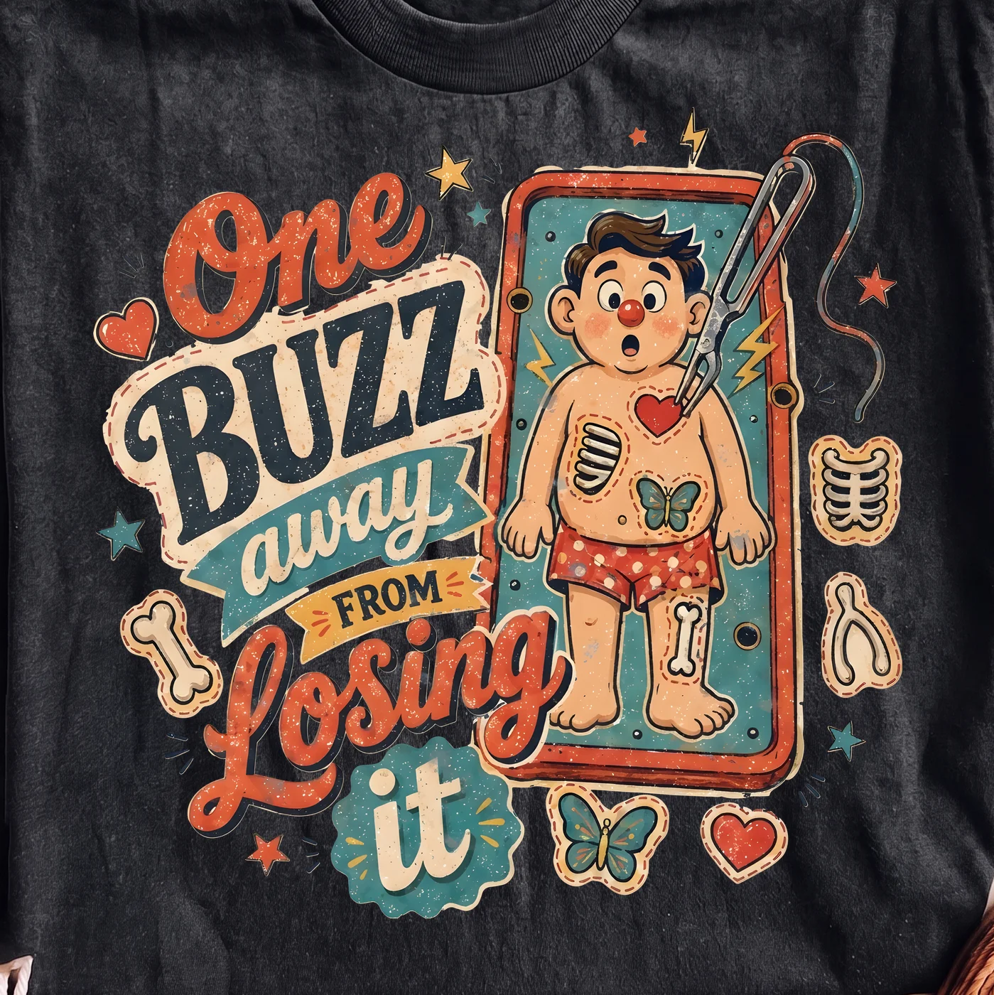 One Buzz Away From Losing It – Digital download PNG for print - Image 2