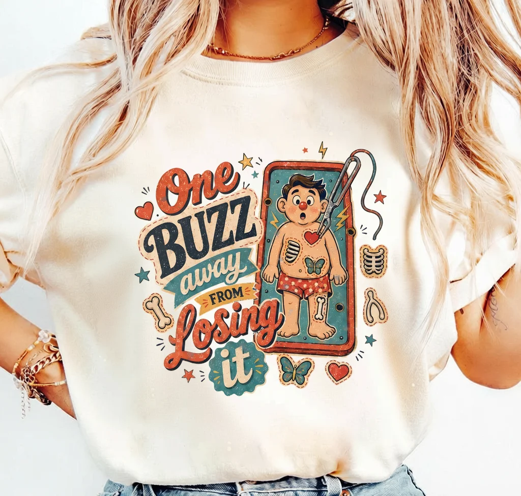 One Buzz Away From Losing It – Digital download PNG for print - Image 3