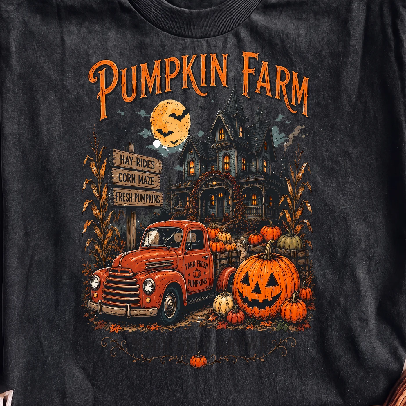 Pumpkin Farm Halloween Truck Design - PNG for printing - Image 2