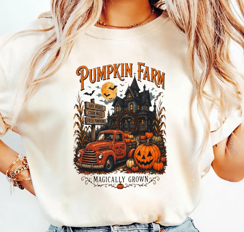 Pumpkin Farm Halloween Truck Design - PNG for printing - Image 3