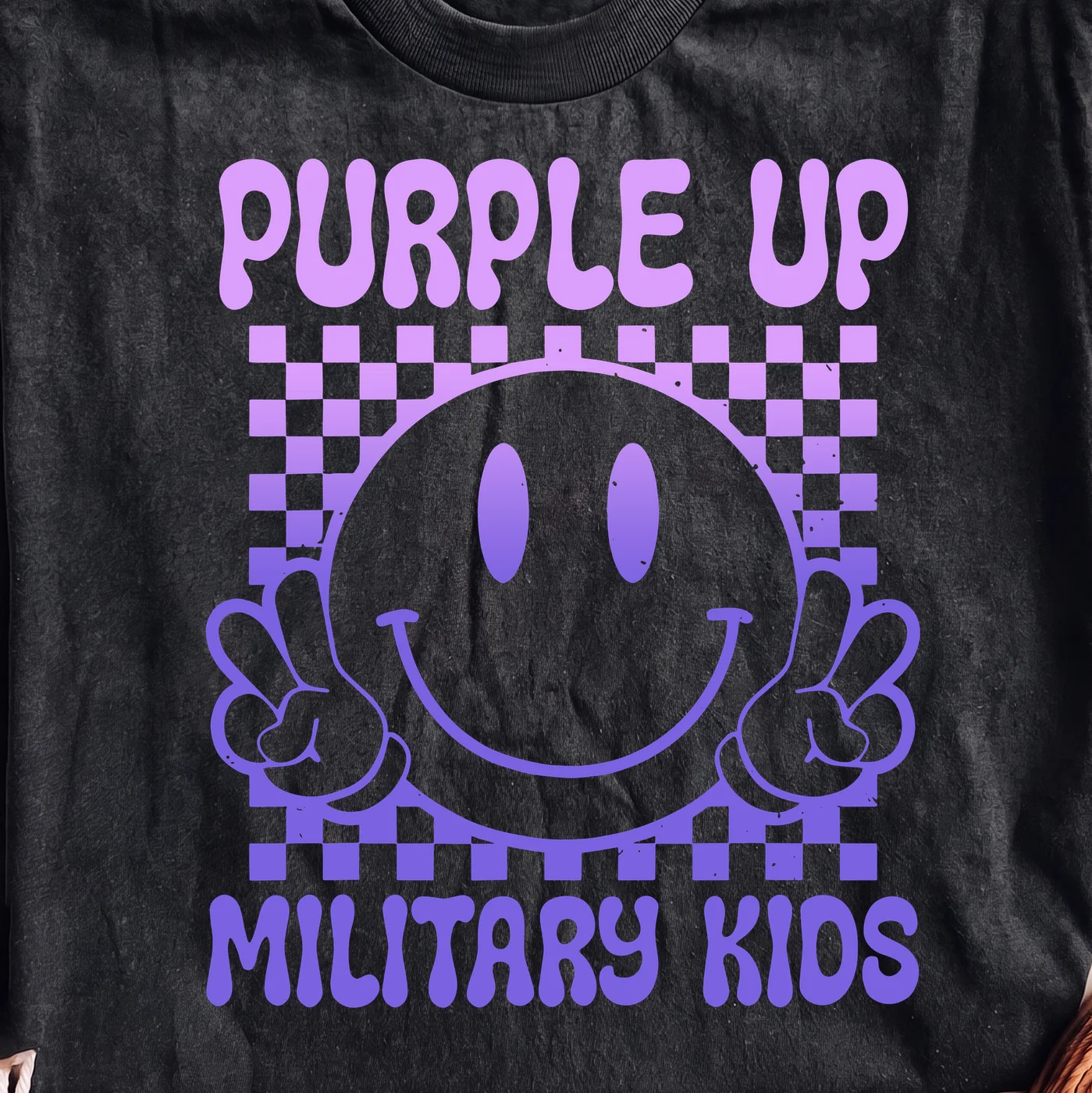 Purple Up Military Kids · Instant PNG printable file - Image 2
