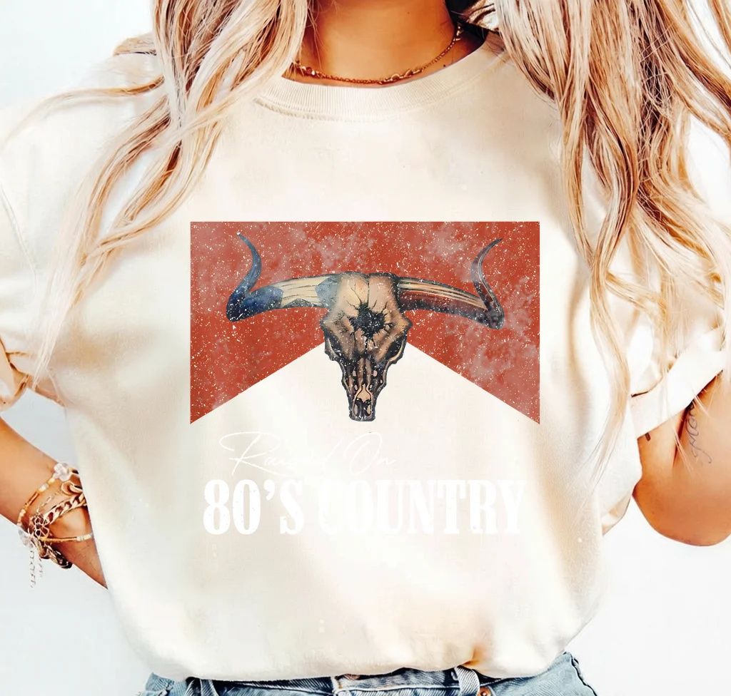 Raised On 80's Country · Instant PNG printable file - Image 3