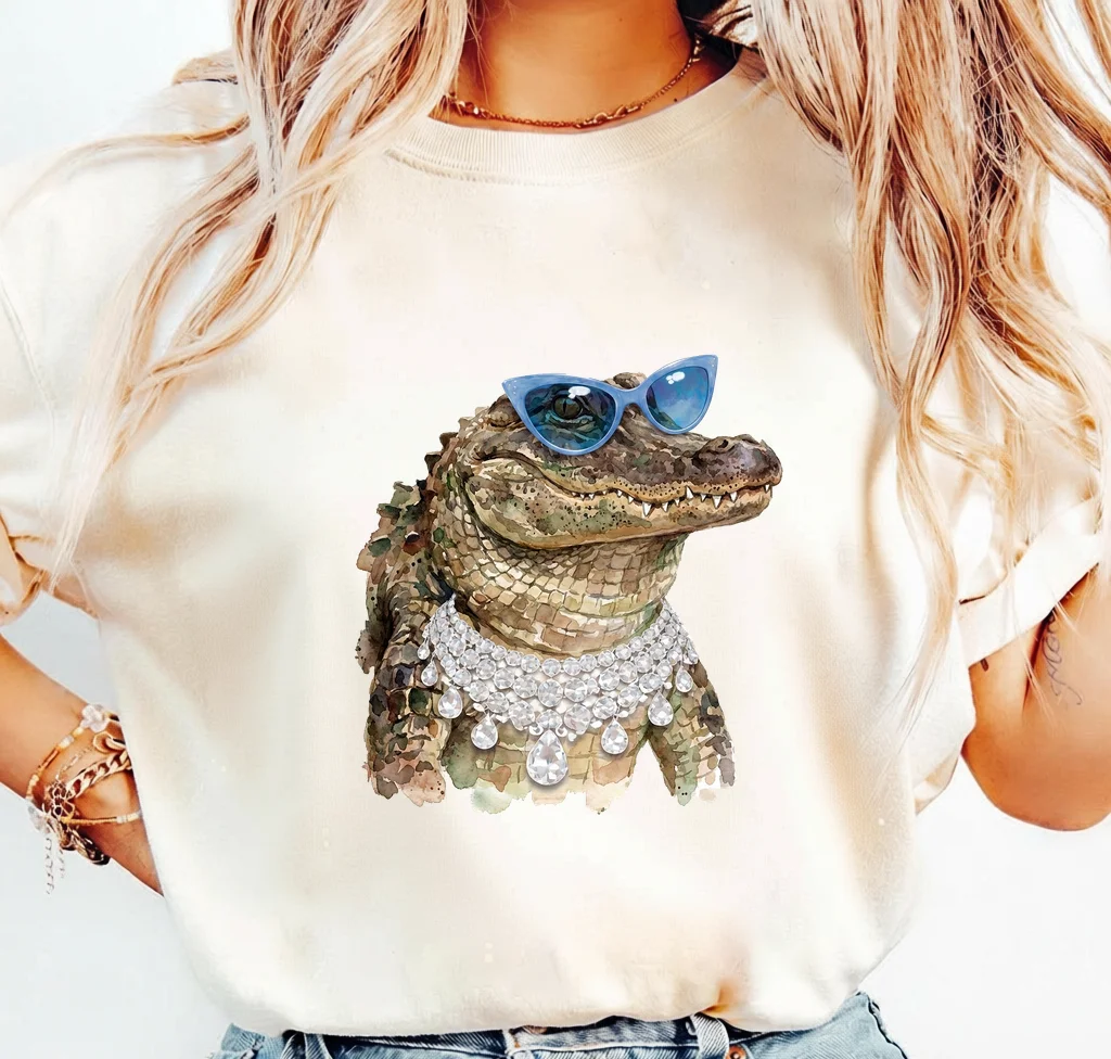 Sassy Alligator in Sunglasses and Diamond Collar | Print-ready PNG file - Image 3