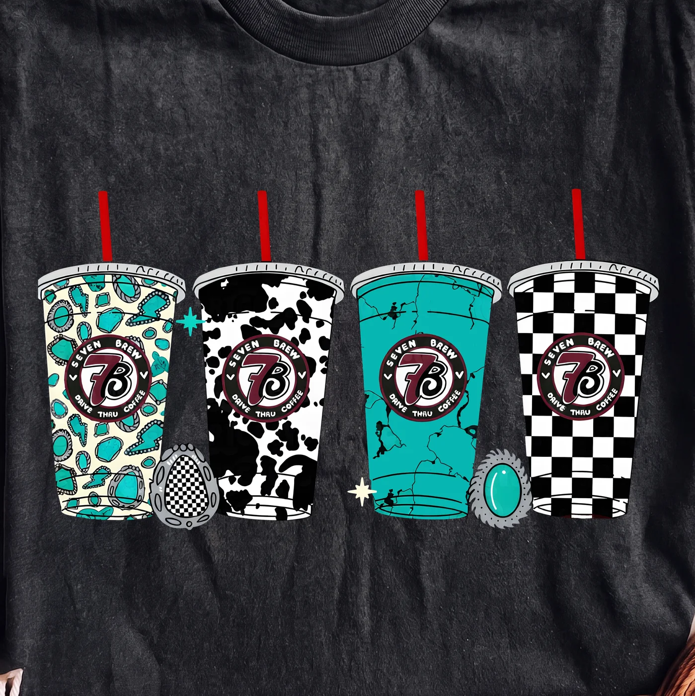 Seven Brew Drive Thru Coffee Cup Set - PNG for printing - Image 2