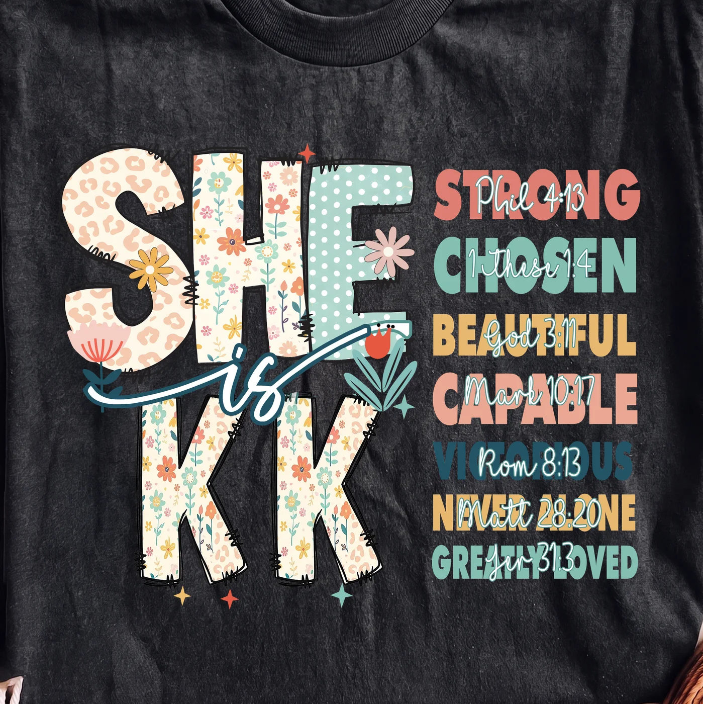 She is KK Strong Chosen Beautiful Capable Victorious Never Alone - PNG for printing - Image 2