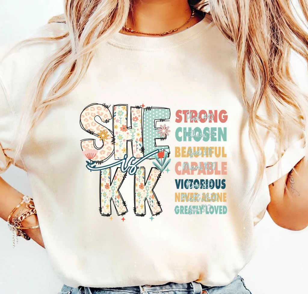She is KK Strong Chosen Beautiful Capable Victorious Never Alone - PNG for printing - Image 3