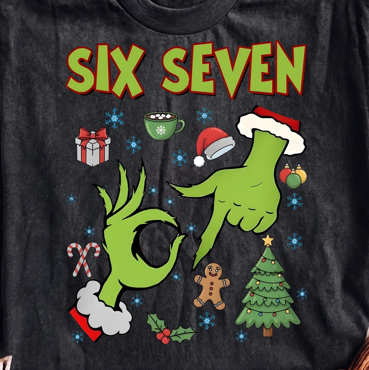 Six Seven Grinch Christmas Ugly Sweater Design – Digital download PNG for print - Image 2