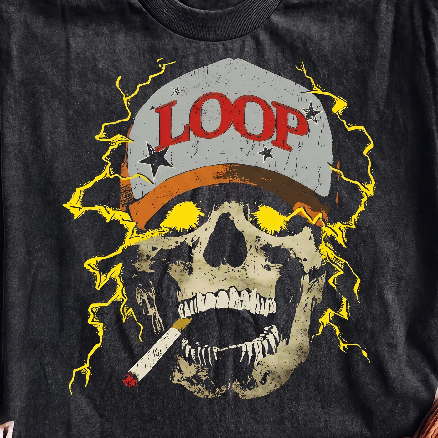 Skull Wearing Loop Cap With Lightning – Digital download PNG for print - Image 2