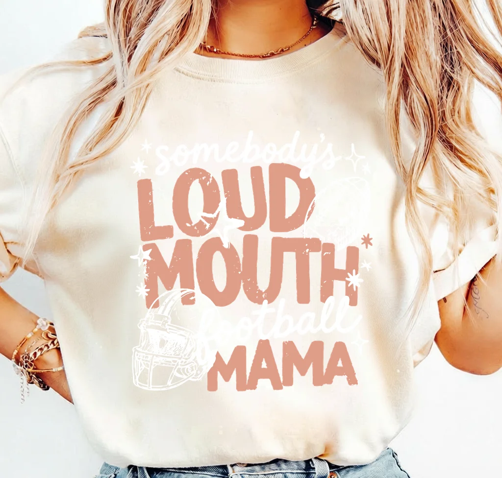 Somebody's Loud Mouth Football Mama – Digital download PNG for print - Image 3
