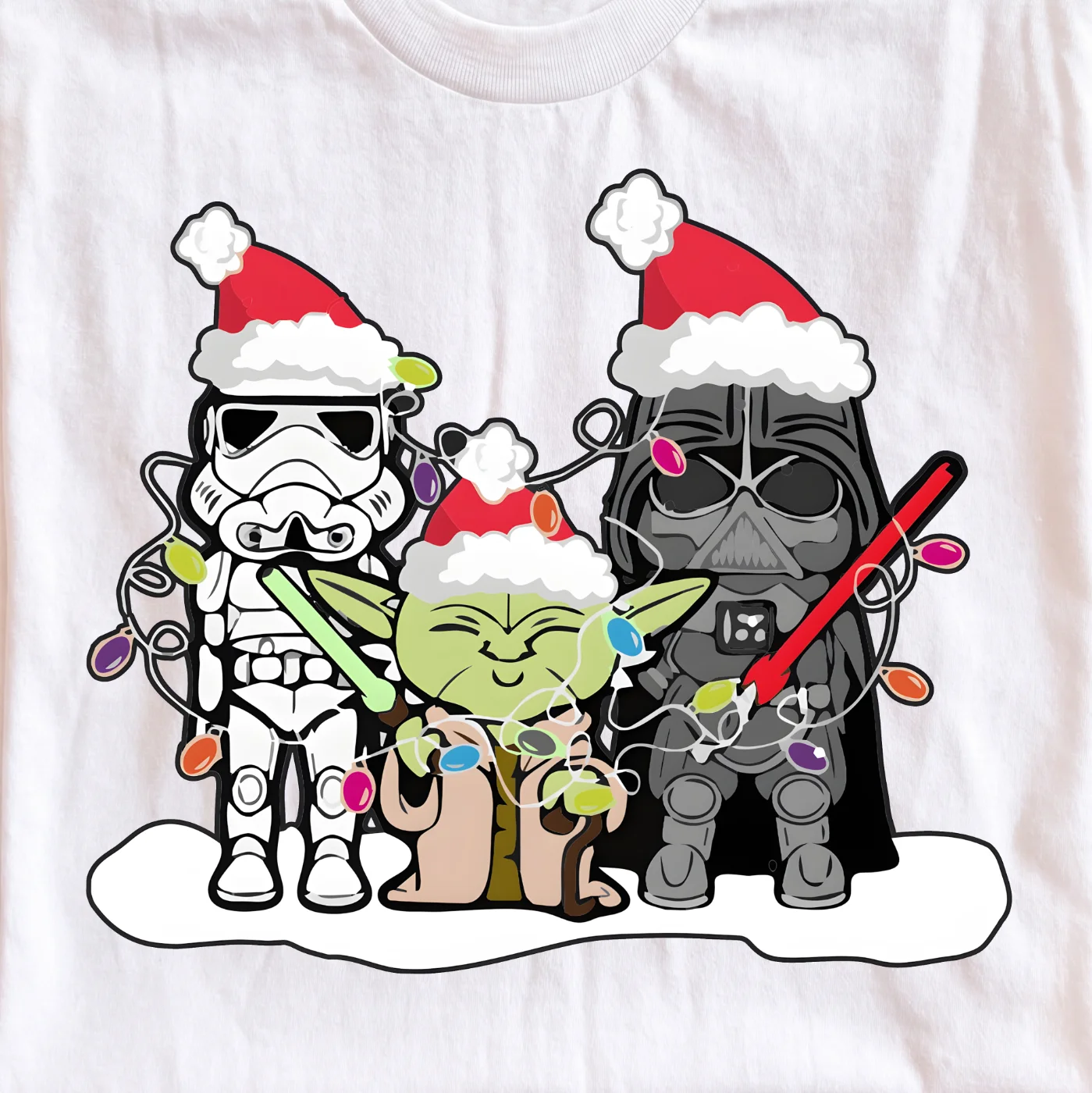 Star Wars Christmas Characters with Lights – Digital download PNG for print