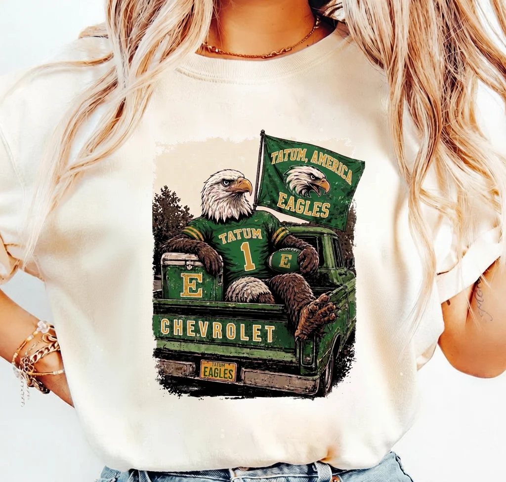 Tatum Eagles Eagle in Green Truck with Flag | Print-ready PNG file - Image 3