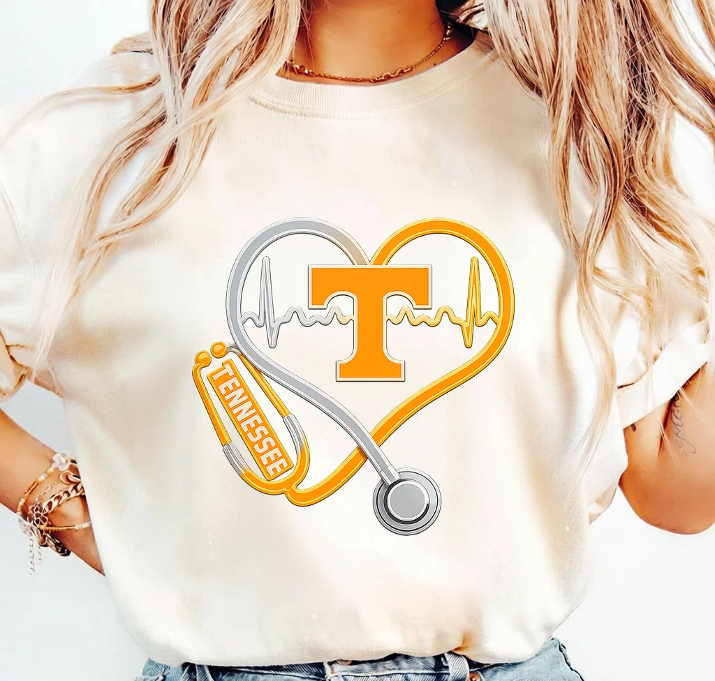 Tennessee Volunteers Heart Stethoscope Design – Digital download PNG for print - Image 3