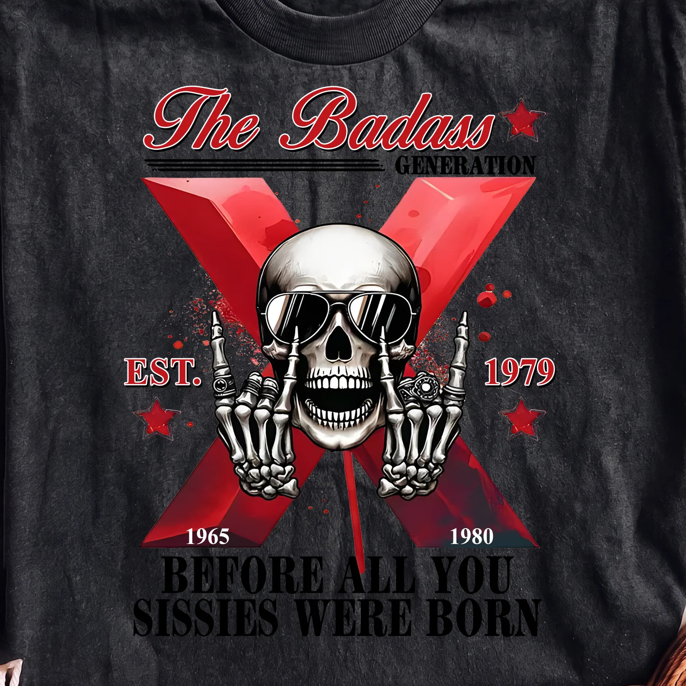 The Badass X Skull with Sunglasses - PNG for printing - Image 2